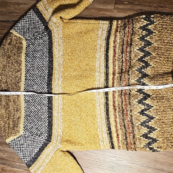 Womens The Normal Brand Anthropologie Yellow and Brown Knit Cardigan Small - Picture 7 of 9